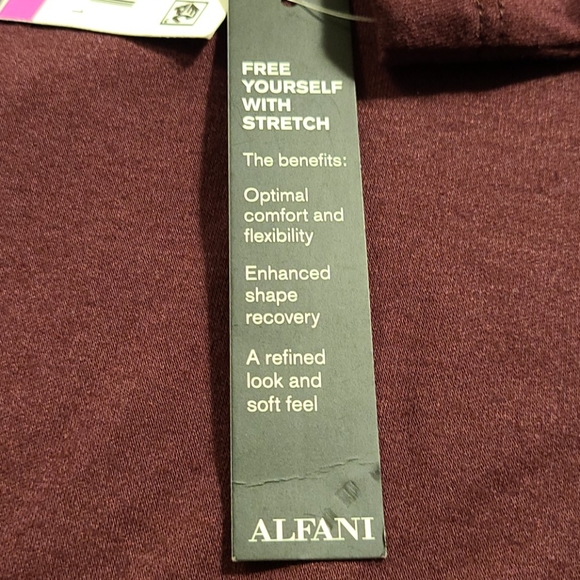 Alfani stretch long-sleeve V-neck deep red - Picture 5 of 16